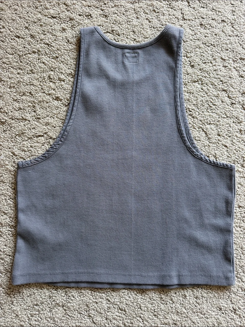 Free People Free-est Ribbed Racerback Cropped Tank Top Gray Women’s S NWOT